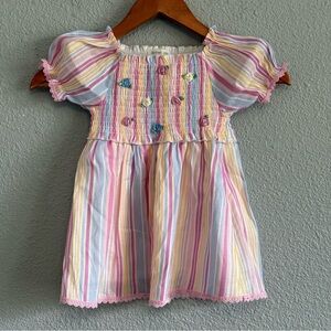 Forever me Smocked Dress Size 5 EUC Rosette‎ Detail